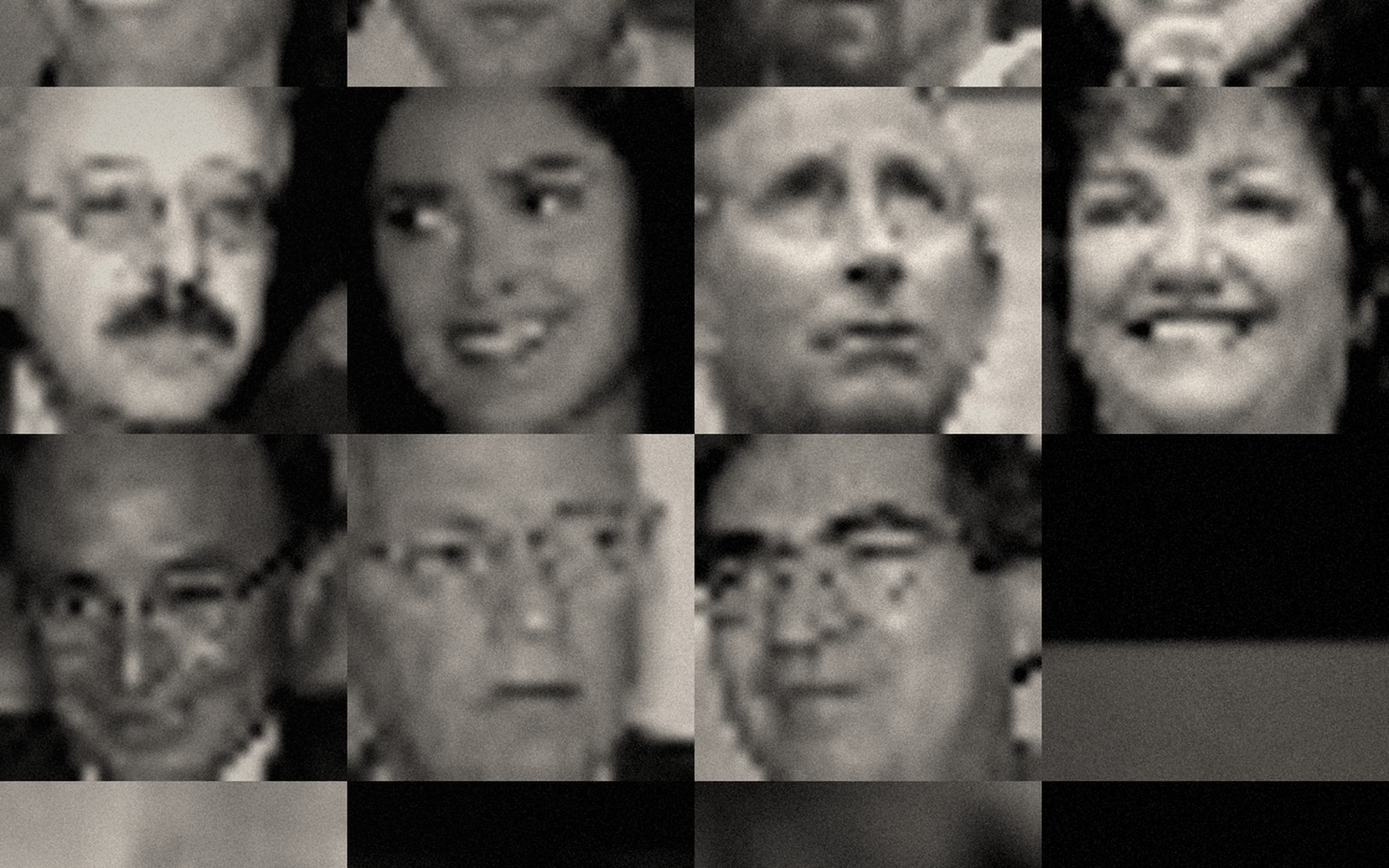 Grid of anonymous portrait studies